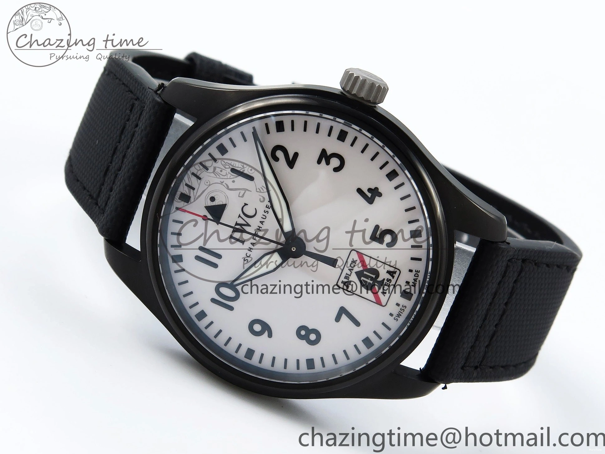 MIROTIME 0129 Pilot Black Ace BLSF 1:1 Best Edition White Lume Dial on Black Nylon Strap MIYOTA OnTrend 7021